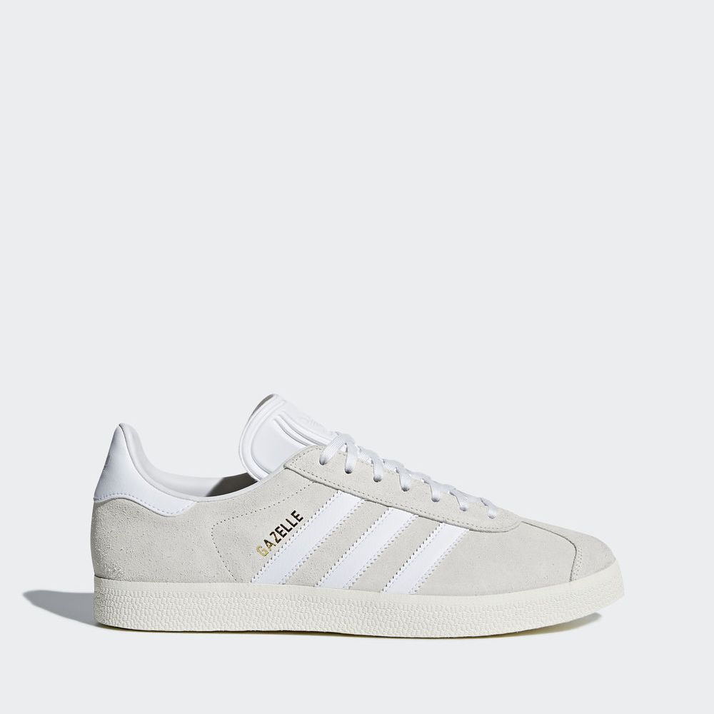 Adidas Gazelle - Originals ανδρικα - Ασπρα/Ασπρα/Κρέμα Ασπρα,Μέγεθος: EU 36 – 54 2/3 (401XVHOQ)